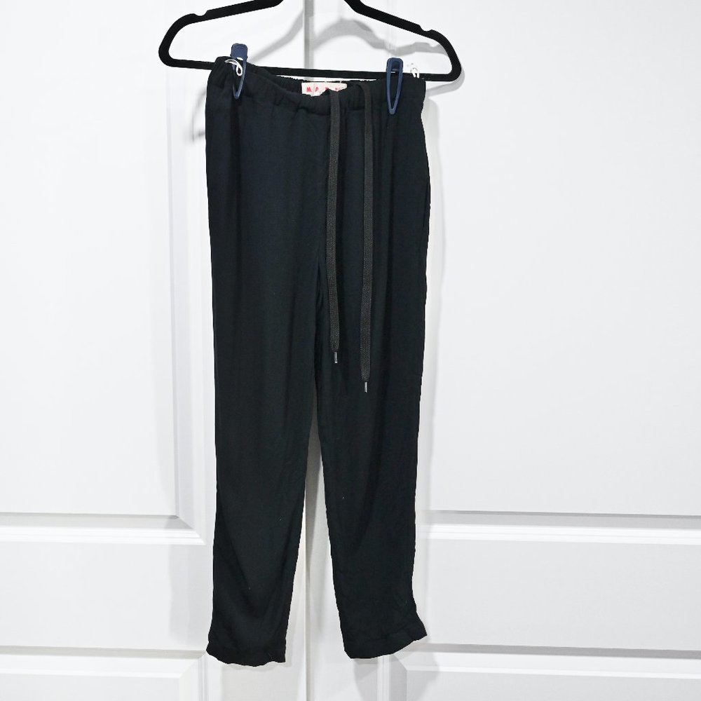 Marni Size 38 Dark Blue Relaxed Fit Cropped Joggers | Size 38 US2